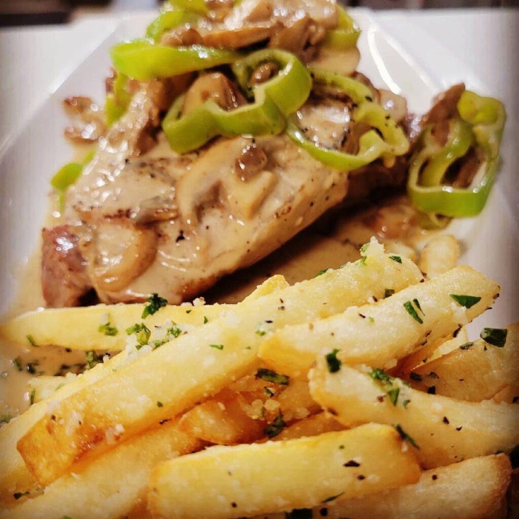 Entrees and Sides - Pork Epomeo and Fries